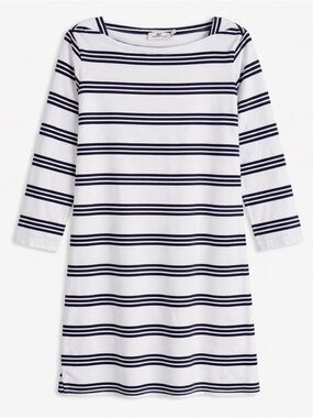 Vineyard Vines Navy Stripe Nautical Boatneck Top Size L Cotton Preppy Coastal